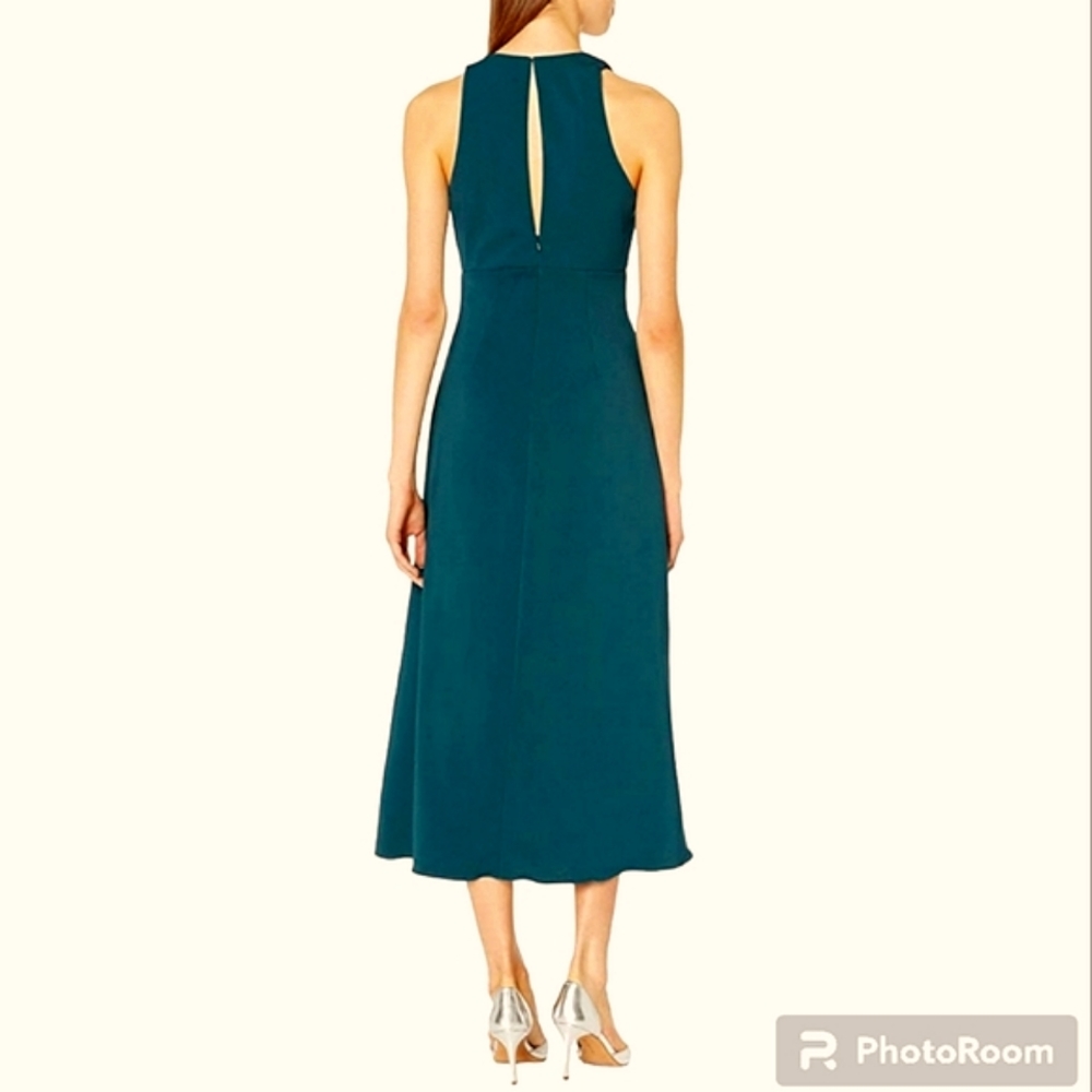 MONIQUE LHUILLIER Plunging Neckline Midi Dress - Picture 2 of 7
